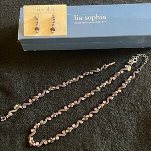 Lia Sophia Multicolor Earrings and Necklace Set